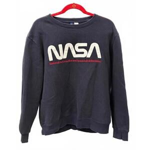 NASA Graphic Sweatshirt Black Crewneck Pullover Medium Men’s Women’s Unisex